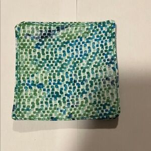 Green and Blue Patterned set (4) drink coasters